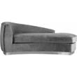 Home Square 2-Piece Set with Velvet Accent Chair and Chaise in Gray and Chrome