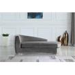 Home Square 2-Piece Set with Velvet Accent Chair and Chaise in Gray and Chrome