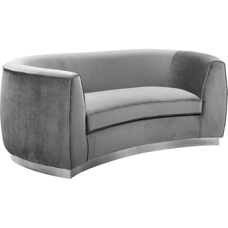 Home Square 2-Piece Set with Contemporary Velvet Loveseat and Sofa