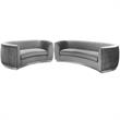 Home Square 2-Piece Set with Contemporary Velvet Loveseat and Sofa