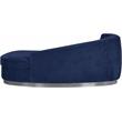 Home Square 2-Piece Set with Velvet Accent Chair and Chaise in Navy and Chrome