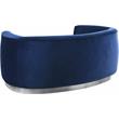 Home Square 2-Piece Set with Contemporary Velvet Loveseat & Sofa in Navy