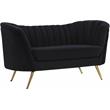 Home Square 2-Piece Furniture Set with Contemporary Velvet Loveseat & Sofa