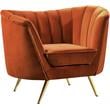 Home Square 2-Piece Set with Accent Chair and Loveseat in Cognac and Gold