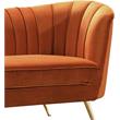 Home Square 2-Piece Set with Accent Chair and Loveseat in Cognac and Gold