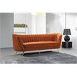 Home Square 2-Piece Set with Accent Chair and Sofa in Cognac and Gold