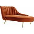 Home Square 3-Piece Set with Accent Chair Chaise and Sofa in Cognac and Gold