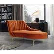 Home Square 3-Piece Set with Accent Chair Chaise and Sofa in Cognac and Gold
