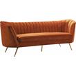 Home Square 2-Piece Set with Contemporary Velvet Loveseat and Sofa in Cognac