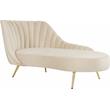 Home Square 2-Piece Set with Accent Chair and Chaise in Cream and Gold