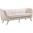 Home Square 2-Piece Furniture Set with Accent Chair and Sofa in Cream and Gold