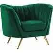 Home Square 2-Piece Set with Accent Chair and Chaise in Green and Gold