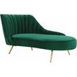 Home Square 2-Piece Set with Accent Chair and Chaise in Green and Gold