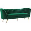 Home Square 2-Piece Set with Accent Chair and Sofa in Green and Gold