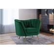 Home Square 2-Piece Set with Accent Chair and Sofa in Green and Gold