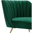 Home Square 3-Piece Set with Accent Chair Chaise and Sofa in Green and Gold