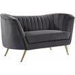 Home Square 3-Piece Set with Accent Chair Loveseat & Sofa in Gray and Gold