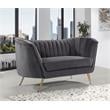 Home Square 3-Piece Set with Accent Chair Loveseat & Sofa in Gray and Gold