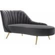 Home Square 2-Piece Furniture Set with Accent Chair & Chaise in Gray and Gold