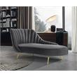 Home Square 2-Piece Furniture Set with Accent Chair & Chaise in Gray and Gold