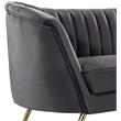 Home Square 2-Piece Set with Accent Chair and Loveseat in Gray and Gold