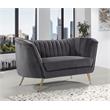 Home Square 2-Piece Set with Accent Chair and Loveseat in Gray and Gold