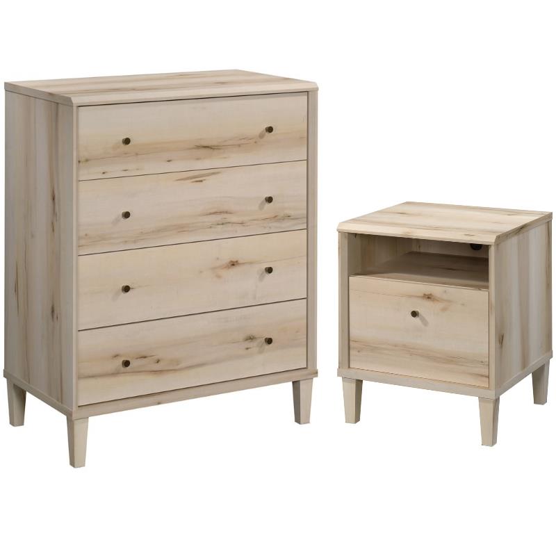 Home Square 2 Piece Bedroom Set with Chest and Nightstand in Pacific Maple