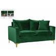 Home Square 2-Piece Set with Contemporary Velvet Loveseat and Sofa in Green