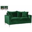 Home Square 2-Piece Set with Contemporary Velvet Loveseat and Sofa in Green