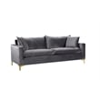 Home Square 2-Piece Set with Contemporary Velvet Loveseat and Sofa in Gray