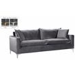 Home Square 2-Piece Furniture Set with Velvet Accent Chair and Sofa in Gray