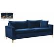 Home Square 2-Piece Furniture Set with Velvet Loveseat and Sofa in Navy