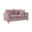 Home Square 2-Piece Furniture Set with Velvet Sofa and Loveseat in Pink