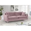 Home Square 2-Piece Furniture Set with Velvet Accent Chair and Sofa in Pink