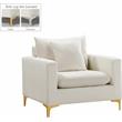 Home Square 2-Piece Furniture Set with Velvet Loveseat & Chair in Cream