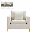 Home Square 2-Piece Furniture Set with Velvet Loveseat & Chair in Cream