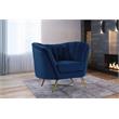 Home Square 2-Piece Set with Velvet Accent Chair & Sofa in Navy and Gold