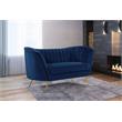 Home Square 2-Piece Furniture Set with Velvet Loveseat & Sofa in Navy
