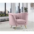 Home Square 2-Piece Set with Velvet Accent Chair & Sofa in Pink and Gold