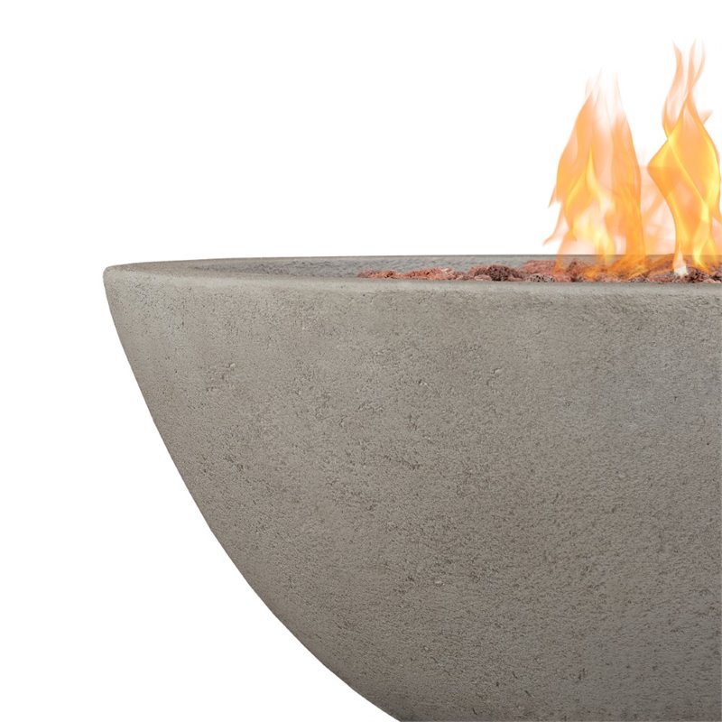 Home Square 2-Piece Set with Propane Fire Bowl and Tank Cover in Glacier Gray