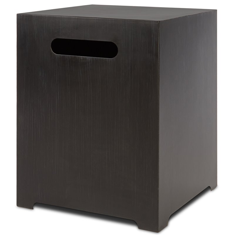 Home Square 2-Piece Set with Steel Propane Fire Pit and Tank Cover in Gray