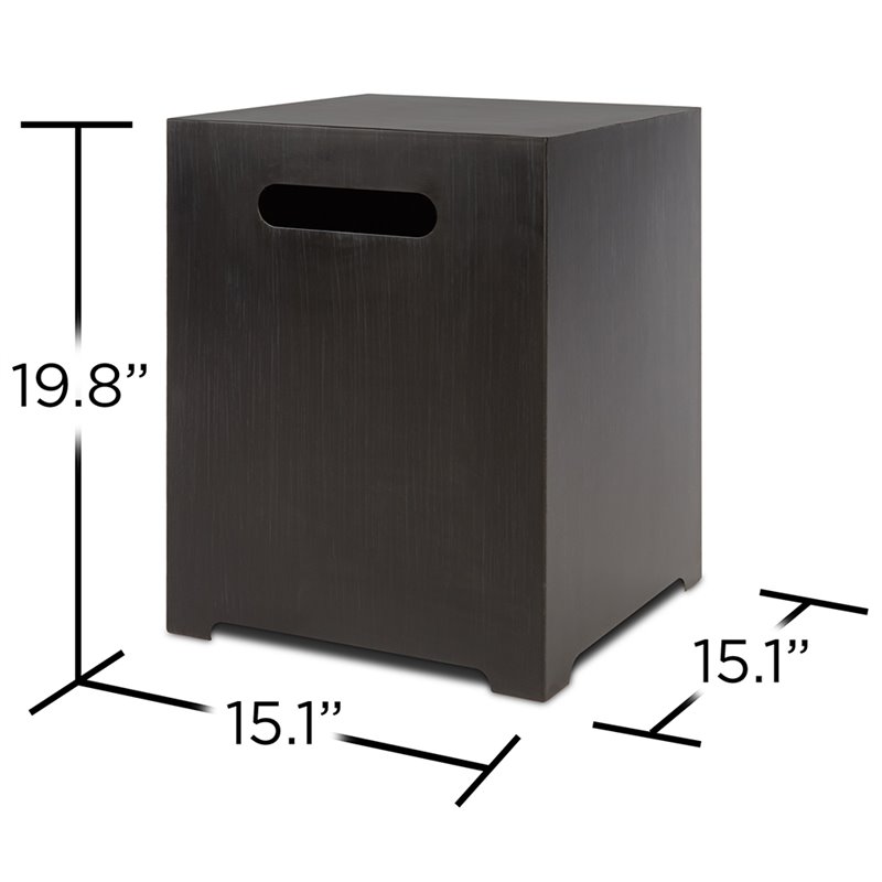 Home Square 2-Piece Set with Steel Propane Fire Pit and Tank Cover in Gray