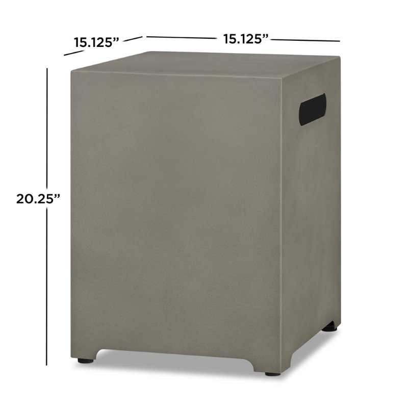 Home Square 2-Piece Set with Large Fire Table with Conversion Kit & Tank Cover