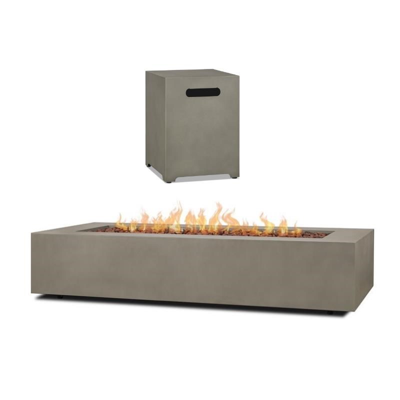 Home Square 2-Piece Set with LP Fire Table with Gas Conversion Kit & Tank Cover