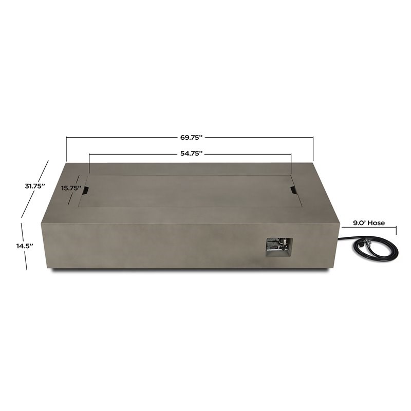 Home Square 2-Piece Set with LP Fire Table with Gas Conversion Kit & Tank Cover