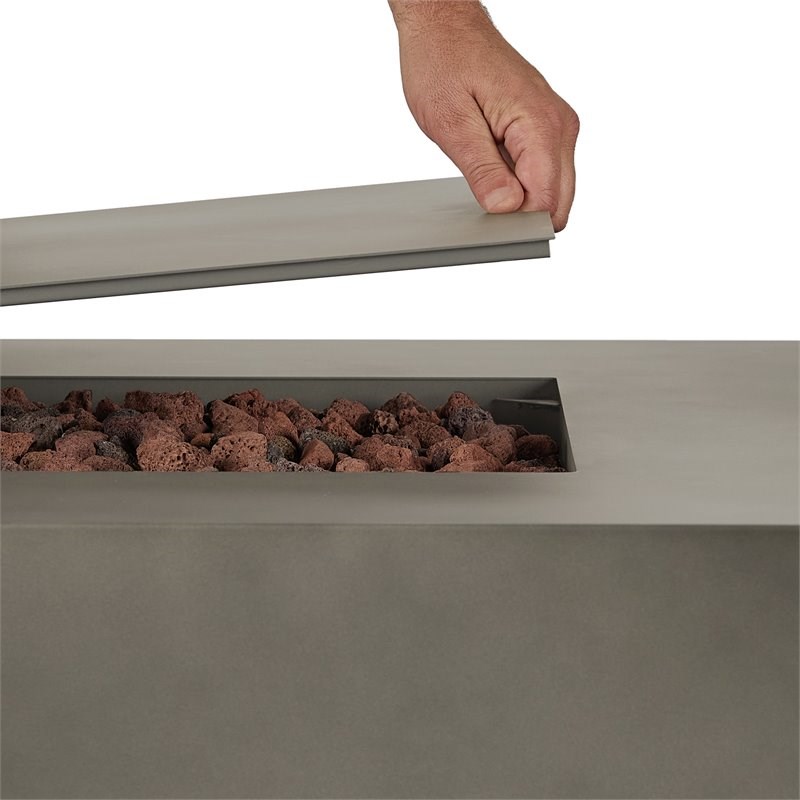 Home Square 2-Piece Set with LP Fire Table with Gas Conversion Kit & Tank Cover