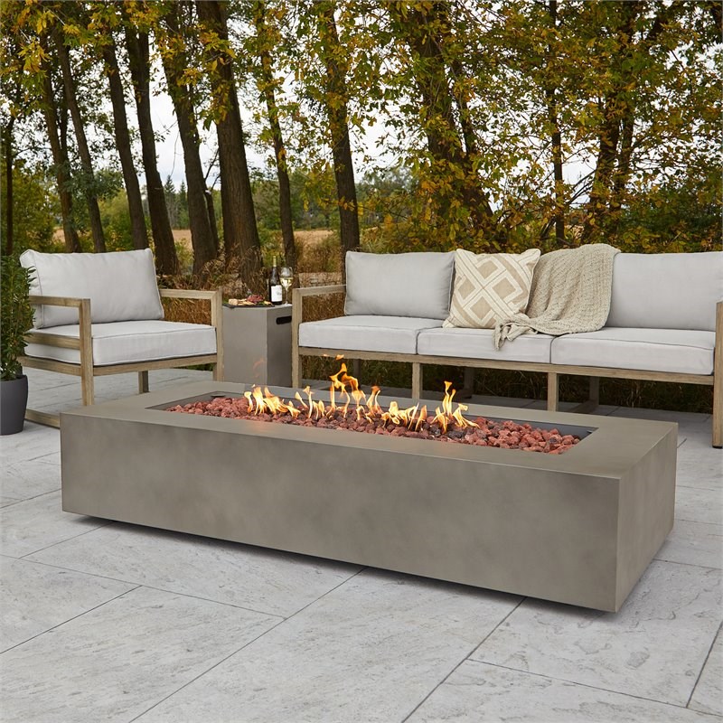 Home Square 2-Piece Set with LP Fire Table with Gas Conversion Kit & Tank Cover