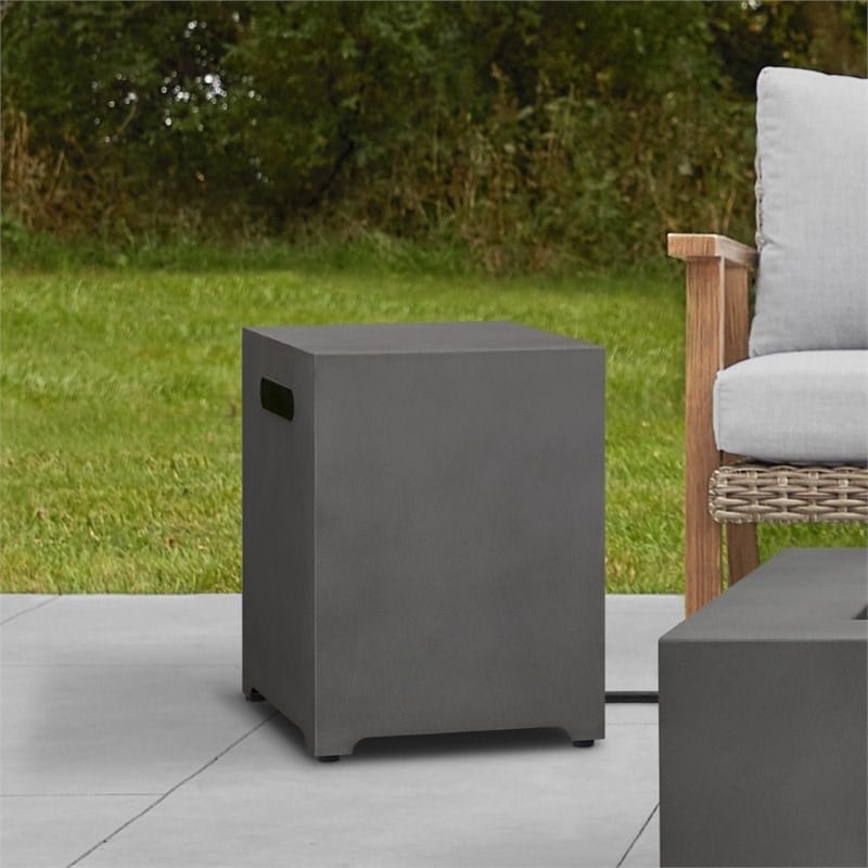 Home Square 2-Piece Set with Fire Table with Conversion Kit & Tank Cover