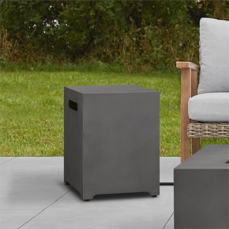 Home Square 2-Piece Set with Fire Table with Gas Conversion Kit & Tank Cover
