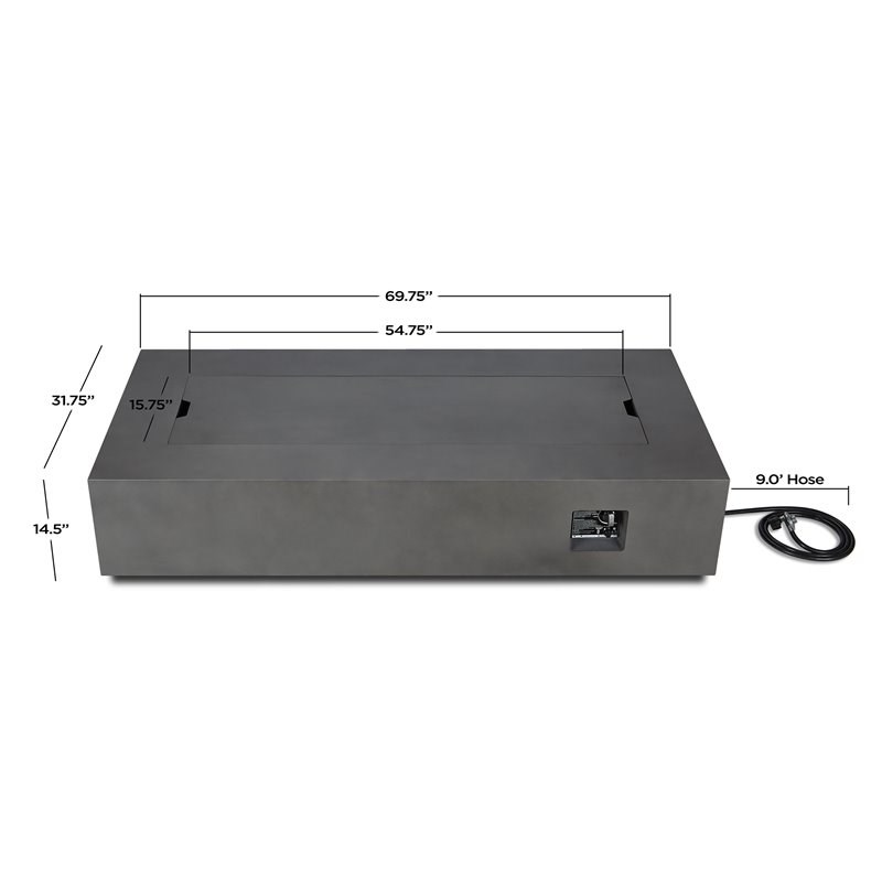 Home Square 2-Piece Set with Fire Table with Gas Conversion Kit & Tank Cover